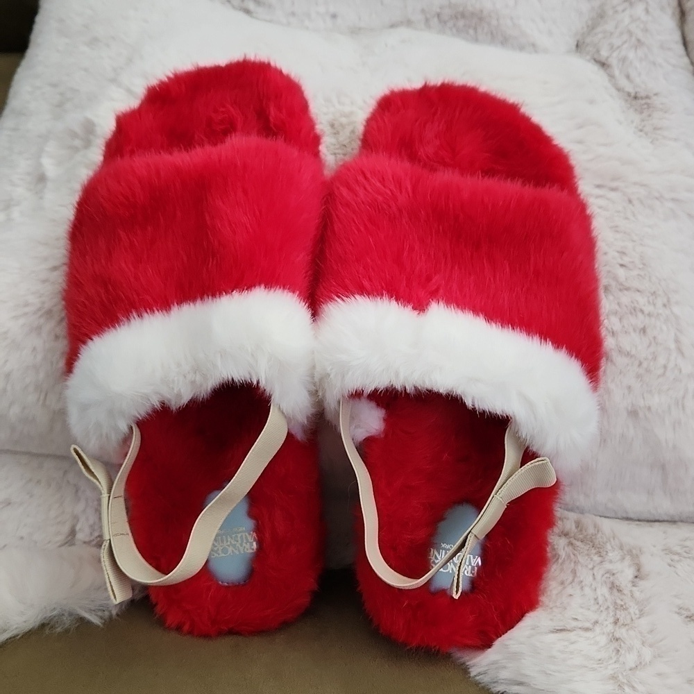 New Francis Valentine New York Red and White Slippers-Size 10​​​​​​​